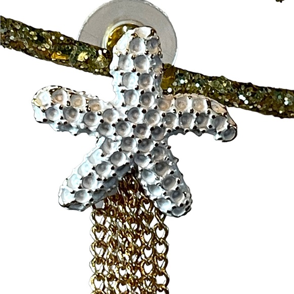 🎁 Hand Painted Textured Starfish Fringe Earrings - Picture 11 of 11